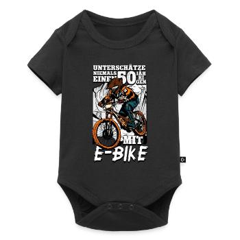 50. Geburtstag Pedelec E-Bike - Baby Premium Kurzarmbody - Schwarz - Vorne