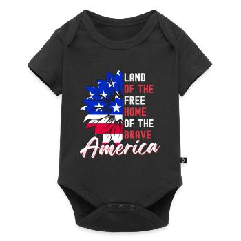 L’Amérique terre des libres et des braves - Body à manches courtes Premium Bébé - noir - Devant