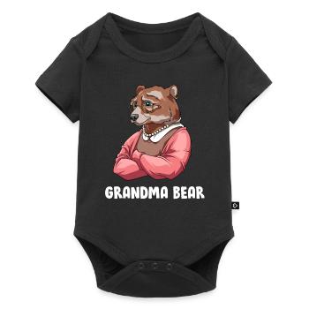 Oma Bär - Lustiges Oma-Outfit - Baby Premium Kurzarmbody - Schwarz - Vorne