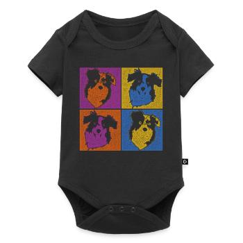 Aussie Dog Gift Pop Art Australian Shepherd - Baby Premium short-sleeve bodysuit - black - Front