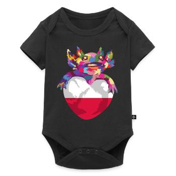 Drapeau de Pologne utilisé Look Polska Drapeau polonais - Body à manches courtes Premium Bébé - noir - Devant