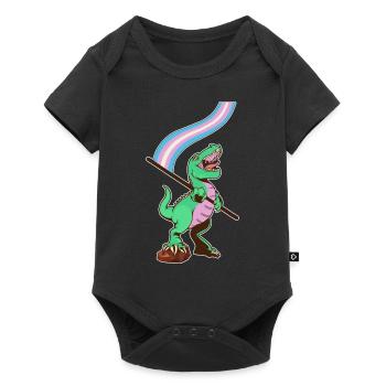 Drapeau LGBTQ - Dinosaure transgenre - Body à manches courtes Premium Bébé - noir - Devant