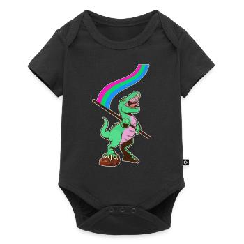 LGBTQ Flag - Dinosaur Polysexual - Baby Premium short-sleeve bodysuit - black - Front