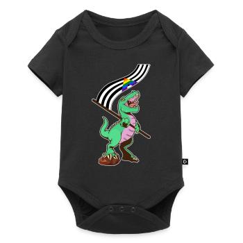 LGBTQ Flag - Dinosaur Straight Ally - Baby Premium short-sleeve bodysuit - black - Front