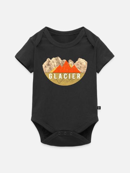 Weinlese - Glacier Nationalpark - Baby Premium Kurzarmbody - Schwarz