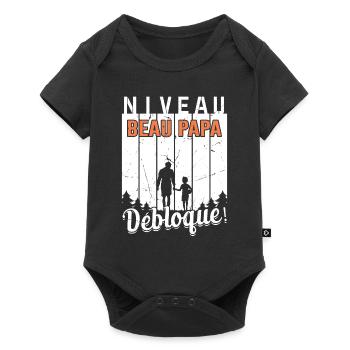 Niveau Beau-papa Débloqué Fête Des Pères Papa Dad - Body à manches courtes Premium Bébé - noir - Devant
