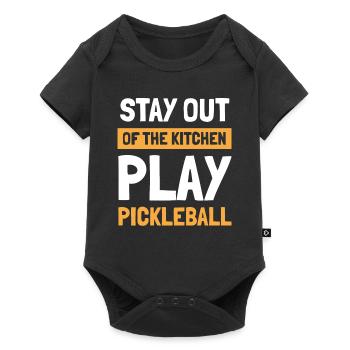 Restez en dehors de la cuisine Jouer au pickleball - Body à manches courtes Premium Bébé - noir - Devant