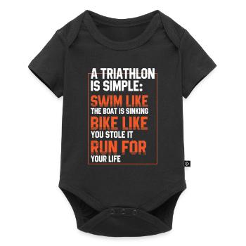 Triathlon Course Natation Cyclisme Athelete - Body à manches courtes Premium Bébé - noir - Devant