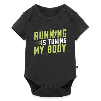 Courir, c’est régler mon body runner Marathon Trail - Body à manches courtes Premium Bébé - noir - Devant