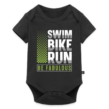 Swim Bike Run Be Fabulous Triathlon Athlete Swim - Baby Premium short-sleeve bodysuit - black - Front
