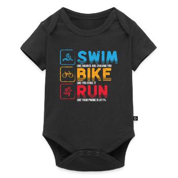 Natation Cyclisme Course Triathlon Athlète - Body à manches courtes Premium Bébé - noir - Devant