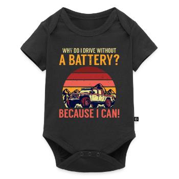 Why do I drive without a battery Anti e-Car - Baby Premium Kurzarmbody - Schwarz - Vorne