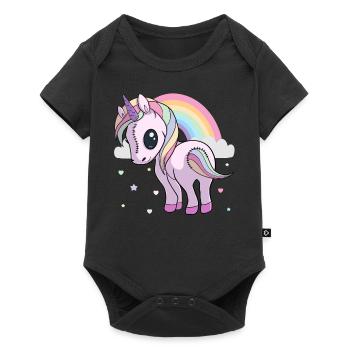Pastell Goth gruseliges Einhorn Yami Kawaii süßer Spaß - Baby Premium Kurzarmbody - Schwarz - Vorne