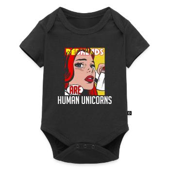 Redheads Human Unicorn Ginger Girl Red Haired - Baby Premium short-sleeve bodysuit - black - Front