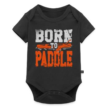 Canoe Canoeing Vintage Retro Born - Baby Premium short-sleeve bodysuit - black - Front