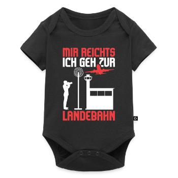 Planespotter Flugzeug Planespotting Flughafen - Baby Premium Kurzarmbody - Schwarz - Vorne