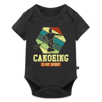 Canoe Canoeing Racing Canoe - Baby Premium short-sleeve bodysuit - black - Front