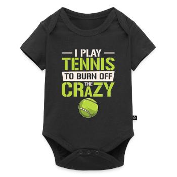 Joueur de tennis Raquette de tennis Balle de tennis - Body à manches courtes Premium Bébé - noir - Devant