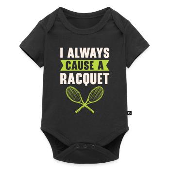 Joueur de tennis Raquette de tennis Balle de tennis - Body à manches courtes Premium Bébé - noir - Devant