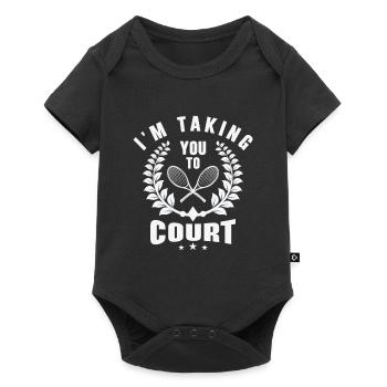 Joueur de tennis Raquette de tennis Balle de tennis - Body à manches courtes Premium Bébé - noir - Devant