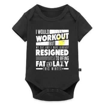 I Would Workout But My Cat And I Funny T-Shirt - Baby Premium short-sleeve bodysuit - black - Front