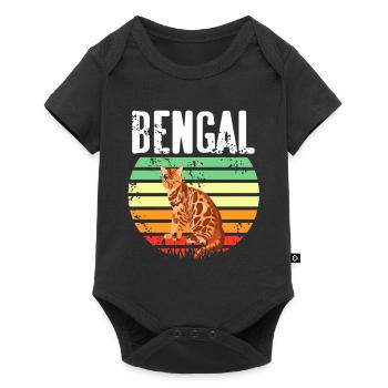 Retro Vintage Bengal T-Shirt Cat Lover Designs - Baby Premium short-sleeve bodysuit - black - Front