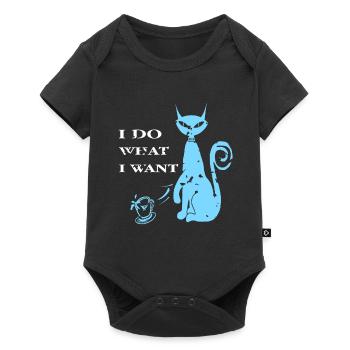 I Do What I Want Funny Cat Lover T-Shirt Present - Baby Premium short-sleeve bodysuit - black - Front