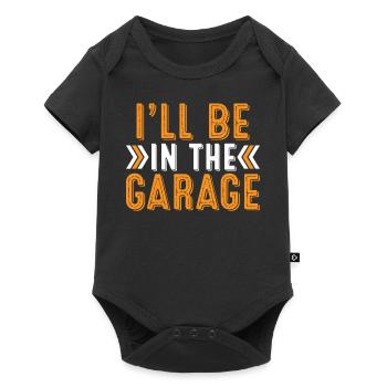 Je serai dans le garage Mari Papa Grand-père - Body à manches courtes Premium Bébé - noir - Devant