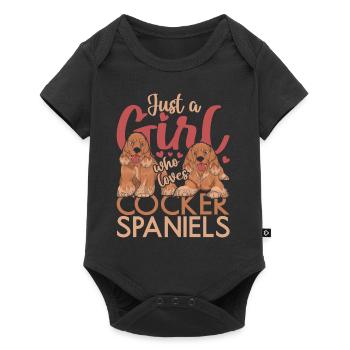 Dog Lovers Girl Dog Cocker Spaniel - Baby Premium short-sleeve bodysuit - black - Front