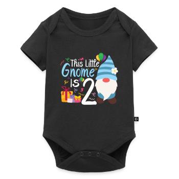 This Little Gnome Is 2 Birthday Boy - Baby Premium Kurzarmbody - Schwarz - Vorne
