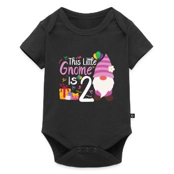 Ce petit gnome est 2 filles d’anniversaire - Body à manches courtes Premium Bébé - noir - Devant