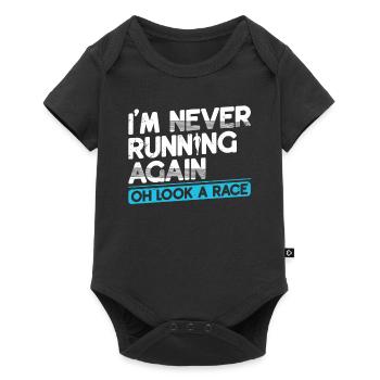 I never run away runner marathon clothes again - Baby Premium short-sleeve bodysuit - black - Front