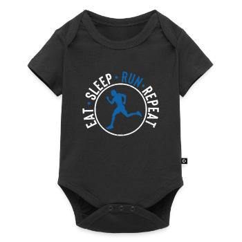 Eat Sleep Run Repeat Funny Run Vintage - Baby Premium short-sleeve bodysuit - black - Front