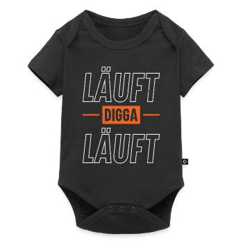läuft digga läuft Läufer-marathon-bekleidung - Baby Premium Kurzarmbody - Schwarz - Vorne