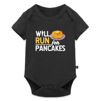 Drôle de marathonien amateur de crêpes - Body à manches courtes Premium Bébé - noir - Devant