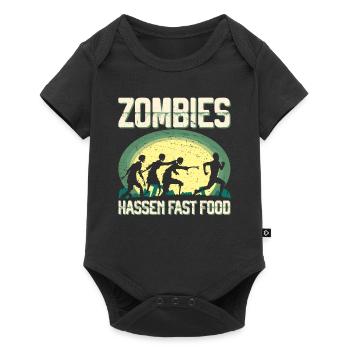 Zombie Hate Fast Food Runner Marathon Clothing - Baby Premium short-sleeve bodysuit - black - Front