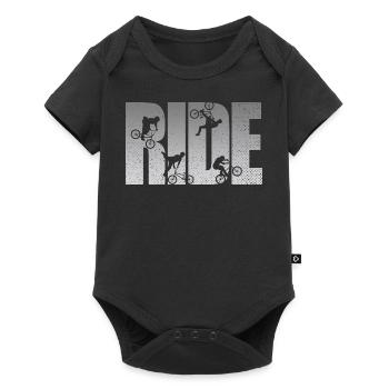 BMX Rider Ride Bicycle Retro Urban - Baby Premium short-sleeve bodysuit - black - Front