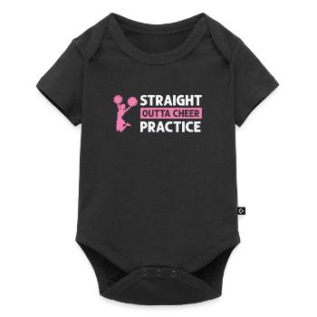 Straight Outta Cheer Practice - Baby Premium Kurzarmbody - Schwarz - Vorne