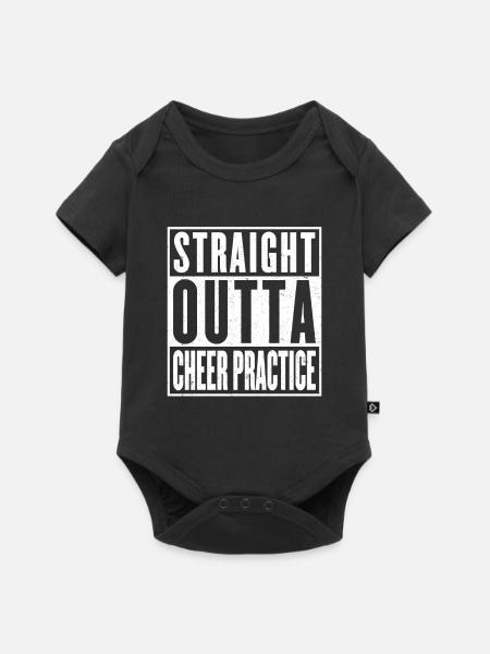 Straight Outta Cheer Practice - Baby Premium Kurzarmbody - Schwarz