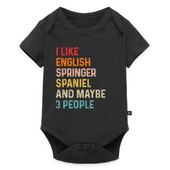 J’aime l’épagneul springer anglais et peut-être 3 - Body à manches courtes Premium Bébé - noir - Devant