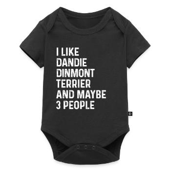 J’aime Dandie Dinmont Terrier et peut-être 3 personnes - Body à manches courtes Premium Bébé - noir - Devant