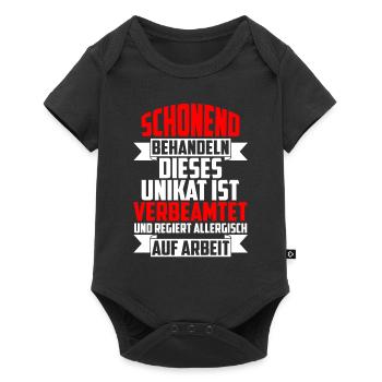 Beamter Schonend behandeln reagiert allergisch auf - Baby Premium Kurzarmbody - Schwarz - Vorne