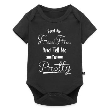 Dis-moi, je suis jolie - Mangez Français frites - Body à manches courtes Premium Bébé - noir - Devant