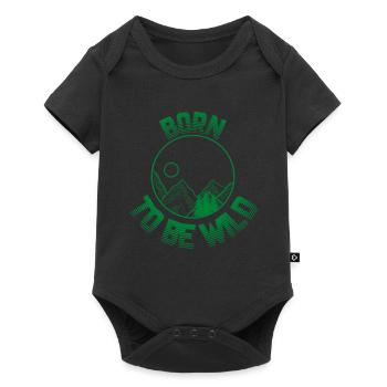 Born Wild Outdoor Adventure - Baby Premium short-sleeve bodysuit - black - Front