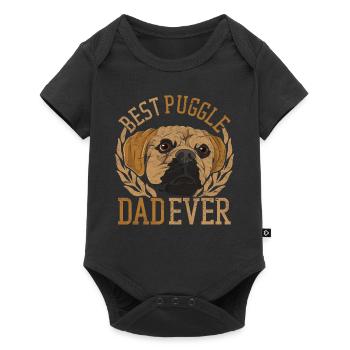 Puggle Papa Dogs Father's Day Gift Puggle - Baby Premium short-sleeve bodysuit - black - Front