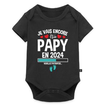 Je Vais Encore Être Papy En 2024 Cadeau Enceinte - Body à manches courtes Premium Bébé - noir - Devant