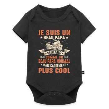 Beau-papa Motard Moto Sport Fête Des Pères Cadeau - Body à manches courtes Premium Bébé - noir - Devant
