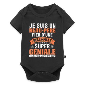 Beau-père Et Belle-fille Papa Fête Des Pères Cool - Body à manches courtes Premium Bébé - noir - Devant