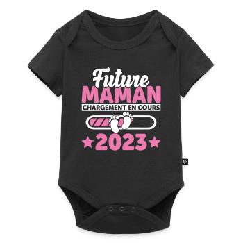 Future Maman 2023 Enceinte Idée Cadeau Amour Coeur - Body à manches courtes Premium Bébé - noir - Devant