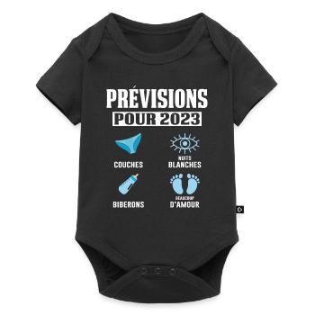 Prévisions Pour 2023 Maman Enceinte Idée Cadeau - Body à manches courtes Premium Bébé - noir - Devant